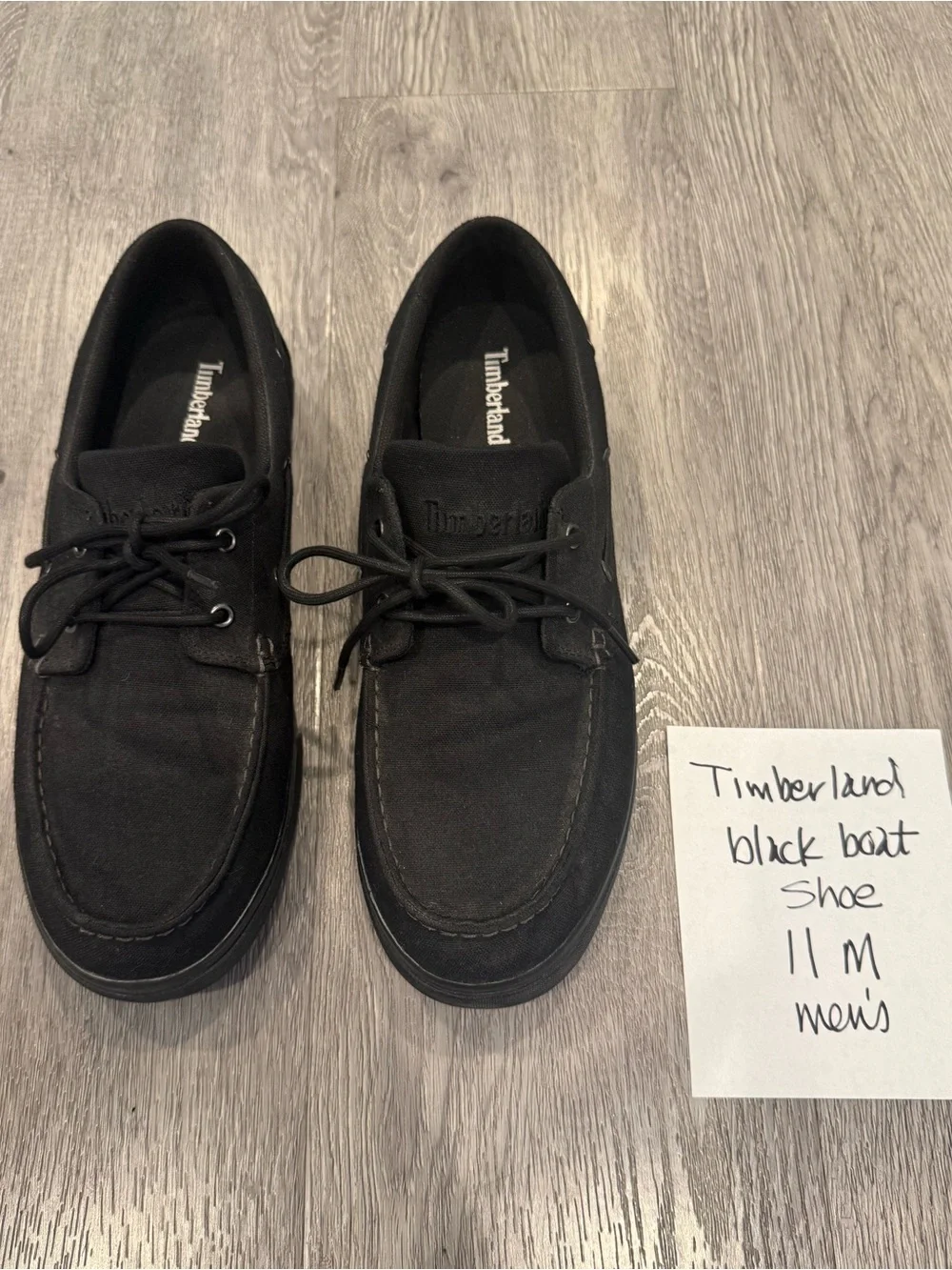 EUC Men's Timberland Black Canvas/Suede Boat Shoes